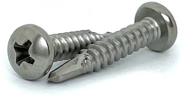 S250150PTK #14 X 1-1/2 STAINLESS STEEL PAN HEAD PHILLIPS SELF-DRILLING SCREW