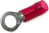 22-18 GA NYLON INSULATED RING TERMINALS #4-#6 STUD RED