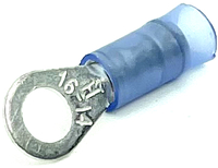 16-14 GA NYLON INSULATED RING TERMINALS #6 STUD BLUE